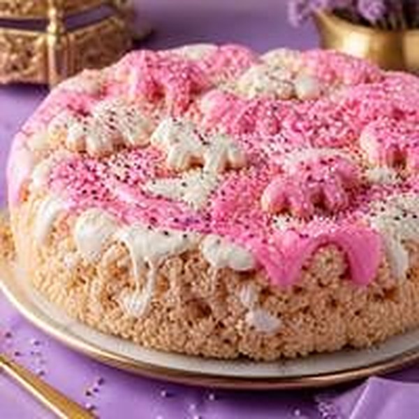 Giant round Iced Animal Cookie crispy rice treat