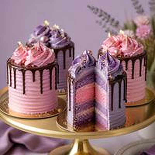 Pastel mini layer cakes