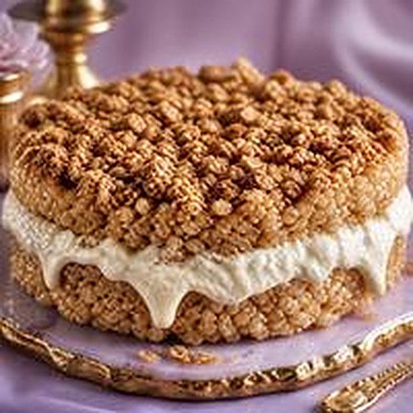 Giant round Oatmeal Cream Pie crispy rice treat